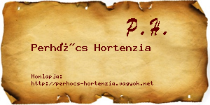 Perhócs Hortenzia névjegykártya